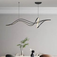 Modern Lines Led Pendant Kitchen Counter Black Chandelier