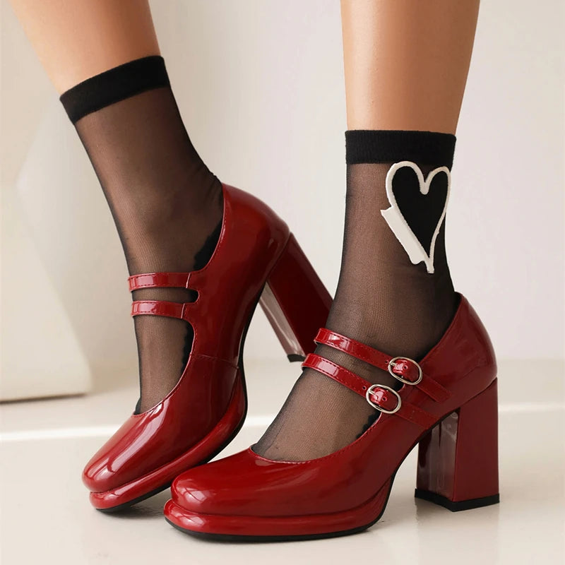 Straps Mary Janes High Heels Platform Shoes