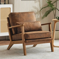 Chair Suede Upholstered Armchair