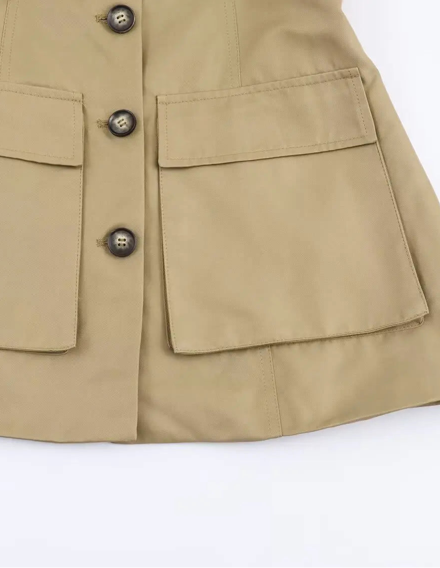 Beige jacket with button details