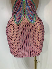 Crystal Embellished Bodycon Mini Dress