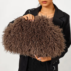 Fluffy Textured Clutch Bag