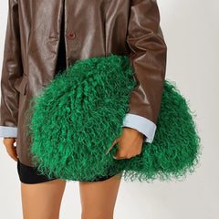 Fluffy Textured Clutch Bag