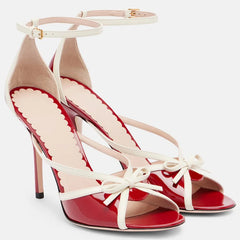 Butterfly Knot Ankle Strap Stiletto Heels