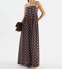 Polka Dot Spaghetti Strap Maxi Dress