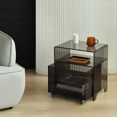 Transparent Acrylic Bedside Table With Storage