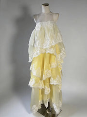 Sleeveless Lace Trim Dress
