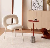 Lamb's Wool Donut Comfortable Backrest Dining Chair