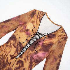 Leopard Print Flare Sleeve Mini Dress
