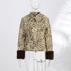 Faux Fur Spotted Print Jacket