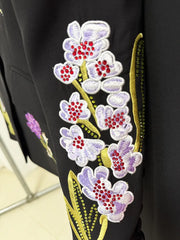 Black Beaded Embroidered Blazer and Trousers Suit