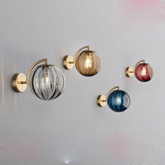 Modern Led Stained Glass Ball Wall Lamps 