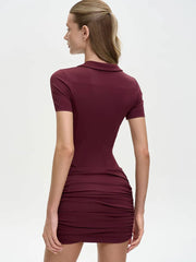 Collared Zipper Bodysuit and Ruched Playsuit
