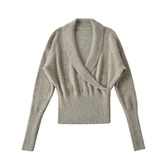 Wrap Knit Long Sleeve Top