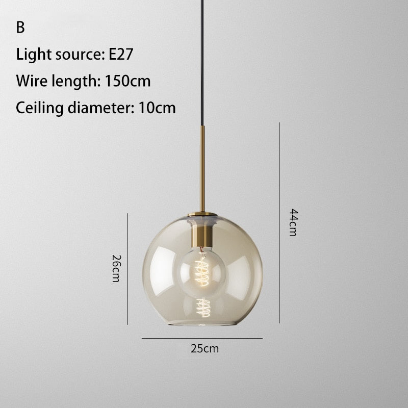 Glass lustre Pendant industrial Decor Lights Fixtures E27/E26 Lamp
