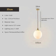 Glass 8-50cm Round Ball Hanging Lamps Luminaires Lustre