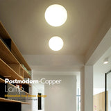 LED Glass White Ball Ceiling Lamp Minimalist Indoor lighting