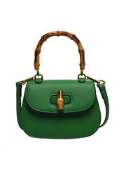 Bamboo Handle Saddle Crossbody Bag