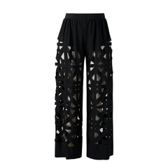 Embellished Trim Swimwear and Cutout Skirt
