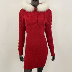 elegant après ski knit sweater dress