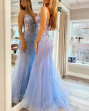 Elegant Prom Dress with Applique Mermaid Evening Dresses