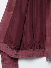 Stand Collar Red Zipper Jacket
