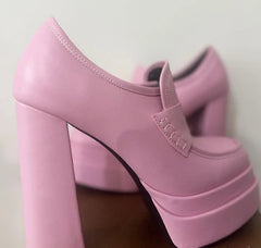 Chunky Platform Block Heel Loafers