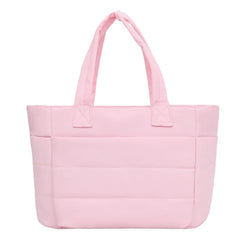 Pink tote bag on a white background