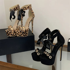 Platform Stiletto Lace Up Sandals
