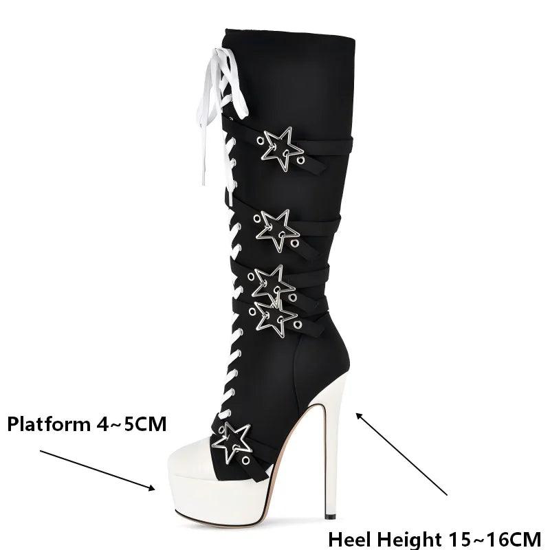 Platform and heel height measurement for lace-up boots