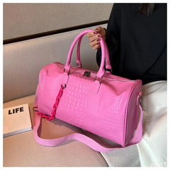 Crocodile Embossed Travel Duffle Bag