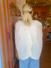 Oversized Bow Neck Cape Top