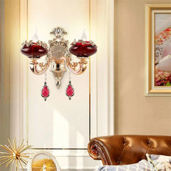 European Red Crystal Wall Lamp