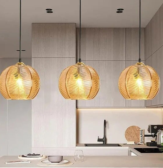 Striped Glass Chandelier Kitchen Island Hanging Ceiling Lamp