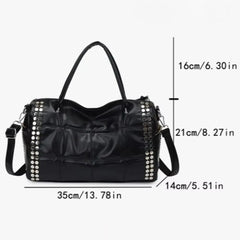 Quilted Rivet Shoulder Bag