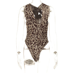 Leopard Print One Shoulder Bodysuit