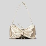 Satin Drawsting Armpit Bag Folds Bow Y2K Handbag