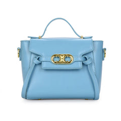 Structured Top Handle Short Gold Hardware Bag