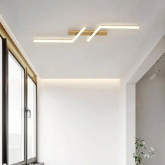 Led Long Strip Geometric Remote Controlled Ceiling Light Fixtures