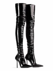 Lace Up Stiletto Over the Knee Boots