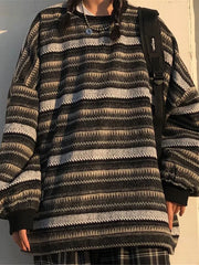 Striped Sweaters Oversize Pullovers Unisex Jumper 