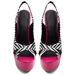 Zebra Print Pink Stiletto Heel Platform