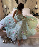 Halter Ball gown Flowers Fold Soutache Chiffon Prom Dress