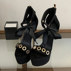 Platform Stiletto Lace Up Sandals