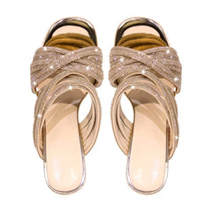 Rhinestone Stiletto Mules Sandals