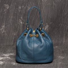 Leather Drawstring Bucket Bag