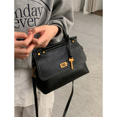 small structured flap bag in dual shades