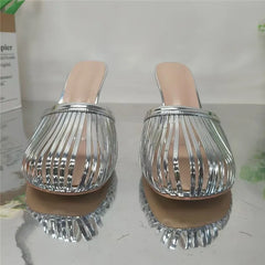 Metallic Stiletto Mule Heels