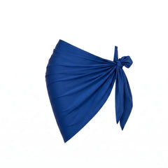 Blue Twisted Bandeau Bikini and Chiffon Cover up Set