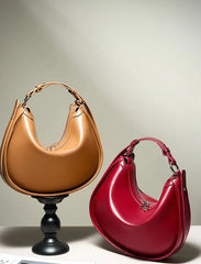 Crescent Structured Leather Bag